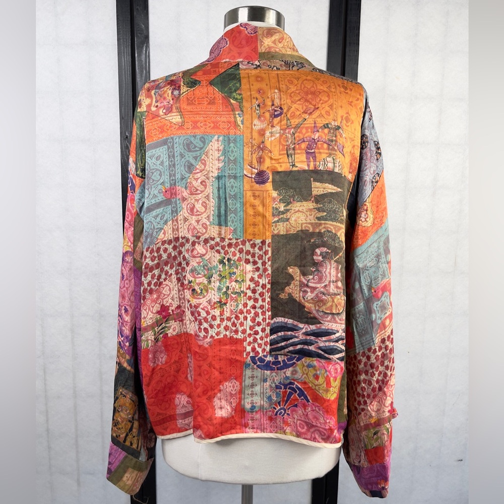 Johnny Was Colorful Patchwork Open Front Jacket. - image 2